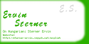 ervin sterner business card